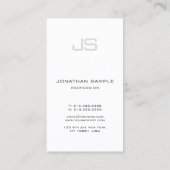 Professioneel zwart monogram wit helder charmerend visitekaartje (Achterkant)