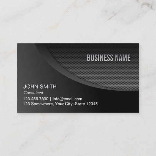 Professioneel zwart roestvrij staal visitekaartje (Voorkant)