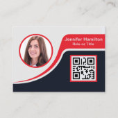 Professioneel Zwart Rood voegt uw Logo QR-code Bus Visitekaartje (Voorkant)