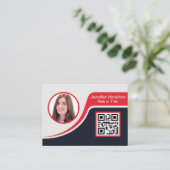 Professioneel Zwart Rood voegt uw Logo QR-code Bus Visitekaartje (Staand voorkant)