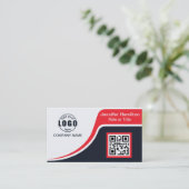 Professioneel zwart Rood voegt uw Logo QR-code Bus Visitekaartje (Staand voorkant)