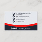 Professioneel zwart Rood voegt uw Logo QR-code Bus Visitekaartje (Achterkant)