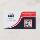 Professioneel zwart Rood voegt uw Logo QR-code Bus Visitekaartje (Voorkant)