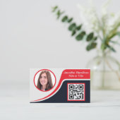 Professioneel Zwart Rood voegt uw Logo QR-code Bus Visitekaartje (Staand voorkant)