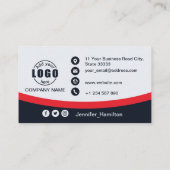 Professioneel Zwart Rood voegt uw Logo QR-code Bus Visitekaartje (Achterkant)