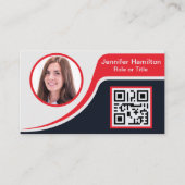 Professioneel Zwart Rood voegt uw Logo QR-code Bus Visitekaartje (Voorkant)