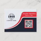 Professioneel zwart Rood voegt uw Logo QR-code Bus Visitekaartje (Voorkant)