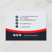 Professioneel zwart Rood voegt uw Logo QR-code Bus Visitekaartje (Achterkant)