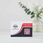 Professioneel zwart Rood voegt uw Logo QR-code Bus Visitekaartje (Staand voorkant)