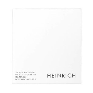 Professioneel zwart vetgedrukt naam bedrijf notitieblok