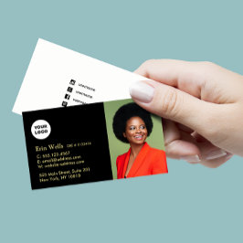 Professioneel zwart Voeg foto-Logo sociale media t Visitekaartje