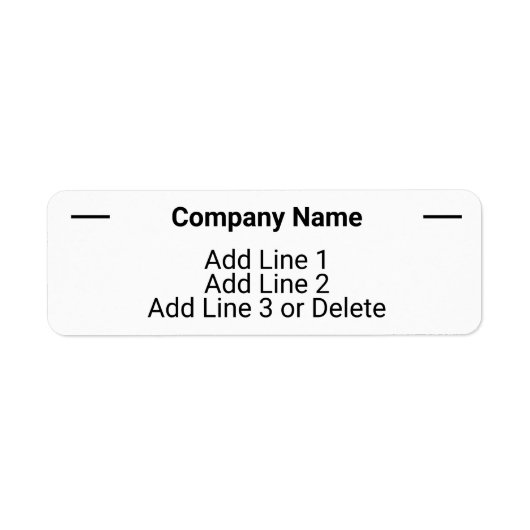 Professioneel zwart-wit Basic retouradres Etiket (Voorkant)