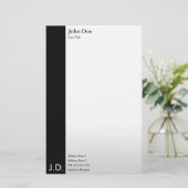 Professioneel zwart/wit briefpapier (Staand voorkant)