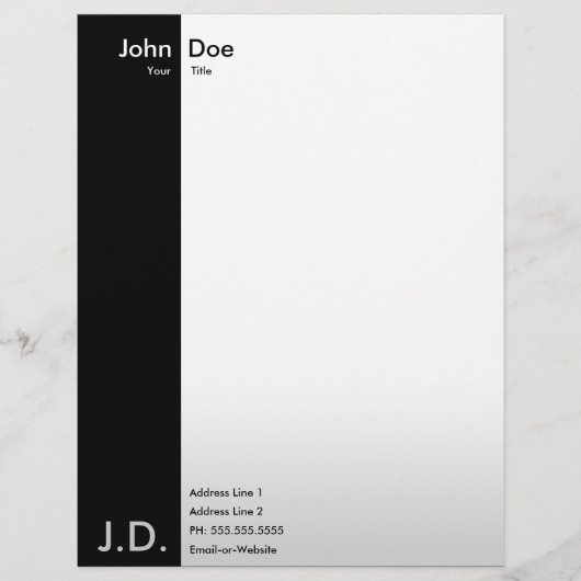 professioneel zwart/wit custom briefhoofd (Voorkant)