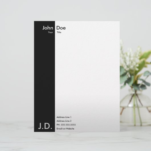 professioneel zwart/wit custom briefhoofd (Staand voorkant)