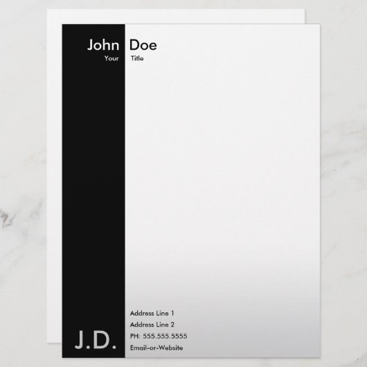 professioneel zwart/wit custom briefhoofd (Voorkant / Achterkant)