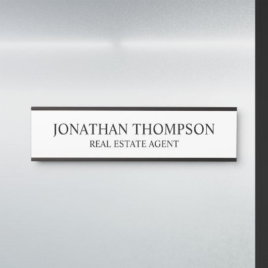 Professioneel zwart-wit deurbordje