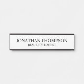 Professioneel zwart-wit deurbordje (Voorkant)