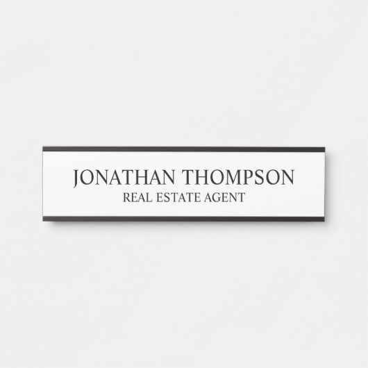 Professioneel zwart-wit deurbordje (Voorkant)