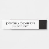 Professioneel zwart-wit deurbordje (Voorkant)