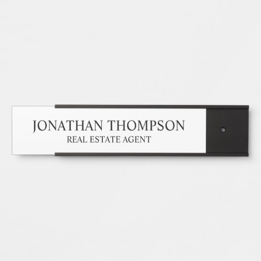 Professioneel zwart-wit deurbordje (Voorkant)