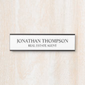 Professioneel zwart-wit deurbordje (Voorkant)