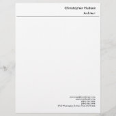 Professioneel Zwart Wit Eenvoudig Duidelijk Briefhoofd (Voorkant)