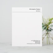 Professioneel Zwart Wit Eenvoudig Duidelijk Briefhoofd (Staand voorkant)