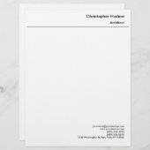 Professioneel Zwart Wit Eenvoudig Duidelijk Briefhoofd (Voorkant / Achterkant)