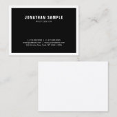 Professioneel zwart-wit, eenvoudig elegant visitekaartje (Voorkant / Achterkant)