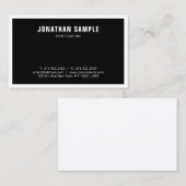 Professioneel, zwart-wit, eenvoudig visitekaartje (Voorkant / Achterkant)