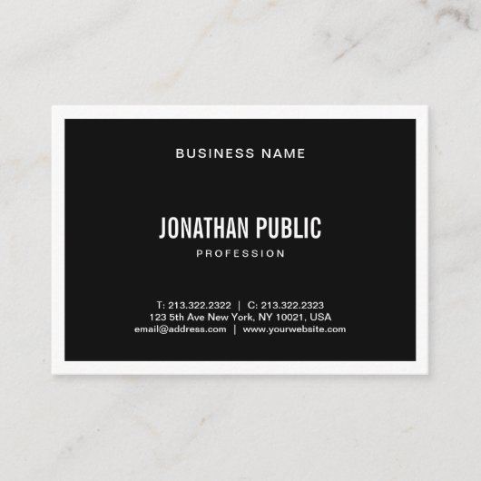 Professioneel, zwart-wit, eenvoudig visitekaartje (Voorkant)