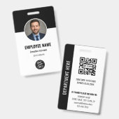 Professioneel zwart-wit foto ID personeelsbadge Badge (Voor- en achterkant)