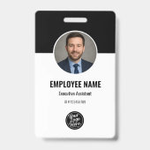 Professioneel zwart-wit foto ID personeelsbadge Badge (Voorzijde)