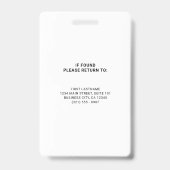 Professioneel zwart-wit groot bedrijfslogo badge (Achterkant)