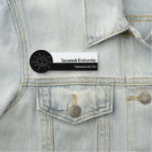 Professioneel zwart-wit Hallo script Naamplaatje (In situ)