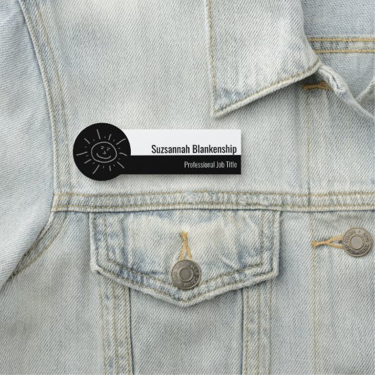 Professioneel zwart-wit Hallo script Naamplaatje (In situ)