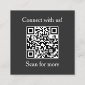 Professioneel zwart-wit logo QR-code Vierkante Visitekaartje (Achterkant)