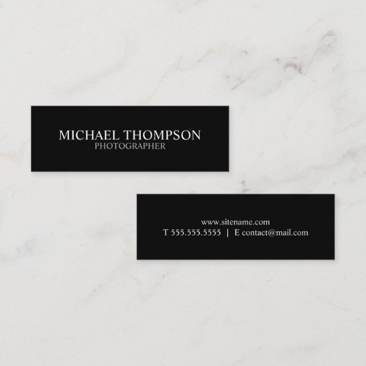 Professioneel zwart-wit mini visitekaartje (Voorkant / Achterkant)