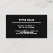 Professioneel zwart-wit minimaal elegant visitekaartje (Achterkant)