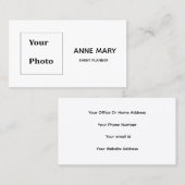 Professioneel Zwart Wit Minimaal Fotosjabloon Visitekaartje (Voorkant / Achterkant)