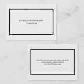 Professioneel zwart-wit minimalistisch scherm visitekaartje (Voorkant / Achterkant)