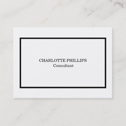 Professioneel zwart-wit minimalistisch scherm visitekaartje (Voorkant)