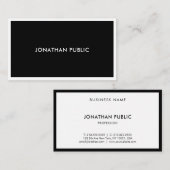 Professioneel zwart-wit, modern, elegant bovenblad visitekaartje (Voorkant / Achterkant)