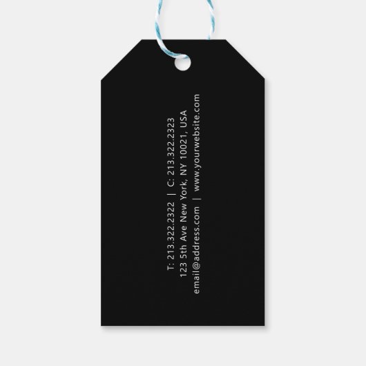 Professioneel zwart-wit monogram cadeaulabel (Achterkant)