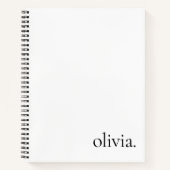 Professioneel zwart-wit monogram Eenvoudige naam Notitieboek (Voorkant)