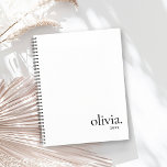 Professioneel zwart-wit monogram Eenvoudige naam Planner<br><div class="desc">Professioneel zwart-wit monogram Eenvoudige naamplanner.</div>