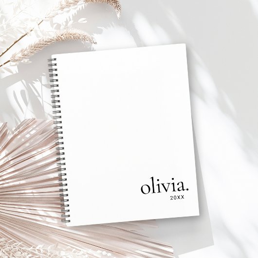 Professioneel zwart-wit monogram Eenvoudige naam Planner