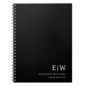 Professioneel zwart-wit monogram Initiaal Notitieboek (Voorkant)