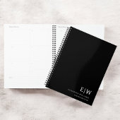 Professioneel zwart-wit monogram Initiaal Planner
